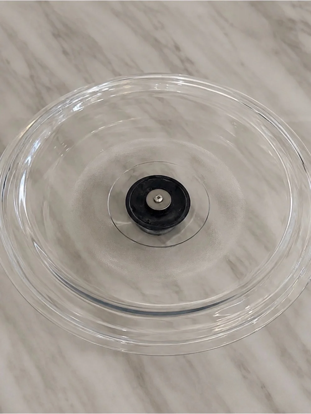 12” Round Heavy Glass Replacement Lid Clear Cookware Cover Black Knob Unbranded